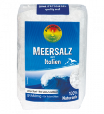 Meersalz, grob, unjodiert, vegan, 1 kg Packung, Bioenergie