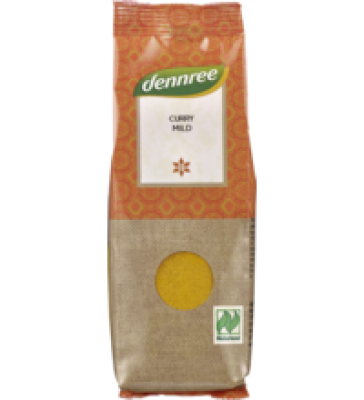 Curry, mild, vegan, 55 gr Packung, dennree