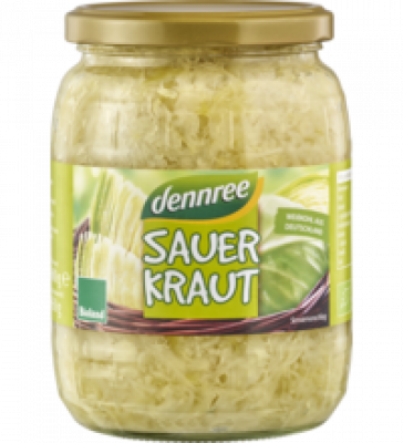 Sauerkraut, vegan, 680 gr Glas, dennree