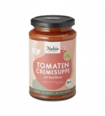 Tomaten Cremesuppe mit Basilikum, vegan, 375 ml Glas, Nabio