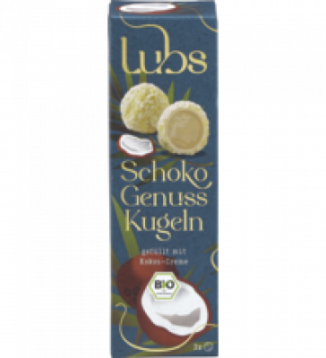 Schoko Genuss Kugeln mit Kokos-Creme, 36 gr Packung, Lubs