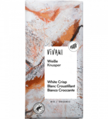 Weiße Knusper Schokolade, 100 gr Tafel, Vivani
