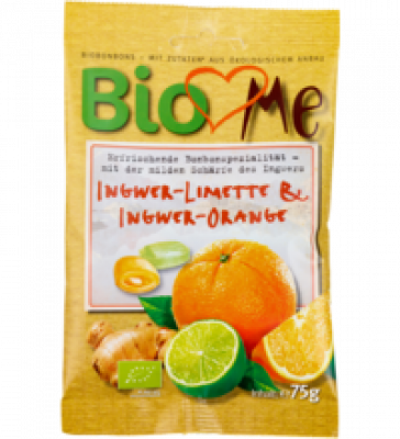 Ingwer-Limette & Ingwer-Orange Bonbons, vegan, 75 gr Packung, BIO loves Me