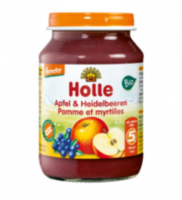 Apfel & Heidelbeeren, 190 gr Glas, Holle