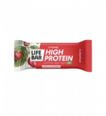 Lifebar High Protein Erdbeere, vegan, 40 gr Stück, Lifefood