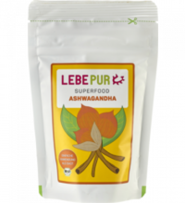 Ashwagandha Pulver, vegan, 80 gr Beutel, Lebepur