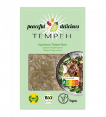 Sojabohnen-Tempeh Natur, vegan, 200 gr Packung, peaceful delicious