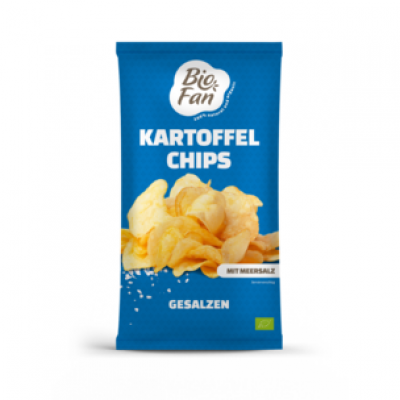 Kartoffelchips mit Meersalz, vegan, 125 gr Packung, Biofan